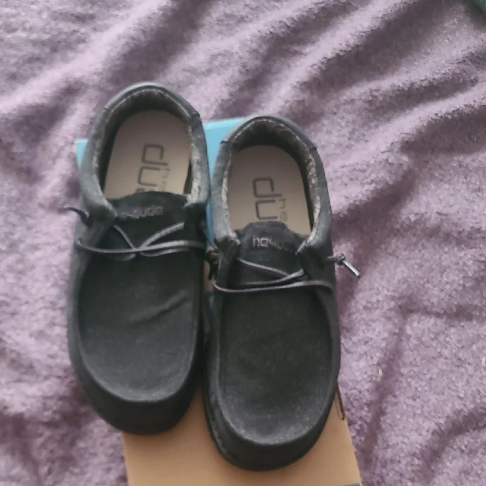 Hey Dude Kids Black Moccasins